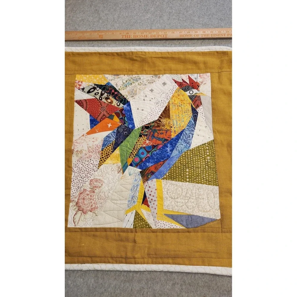 Handmade Quilted Rooster Wall Hanging Mini‎ Quilt Patchwork Farmhouse Kitchen